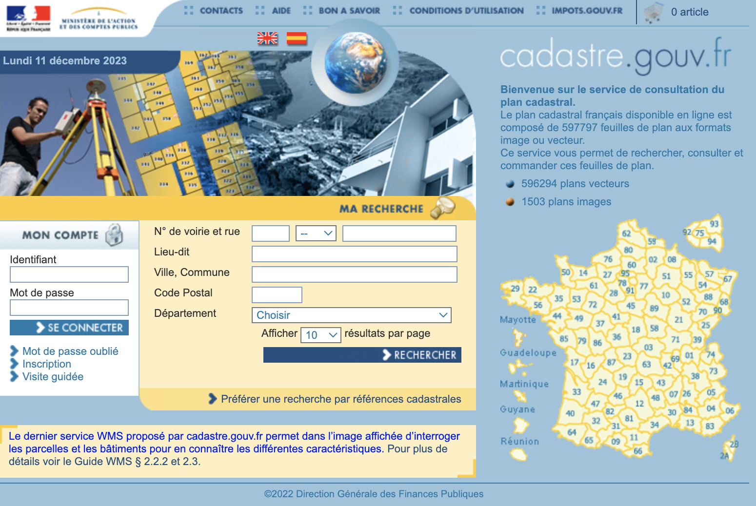 Cadastre en ligne