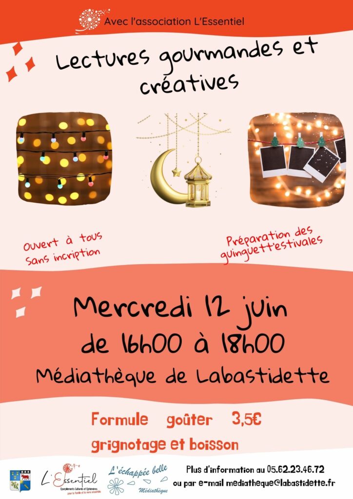 Lectures gourmandes Médiathèque Labastidette