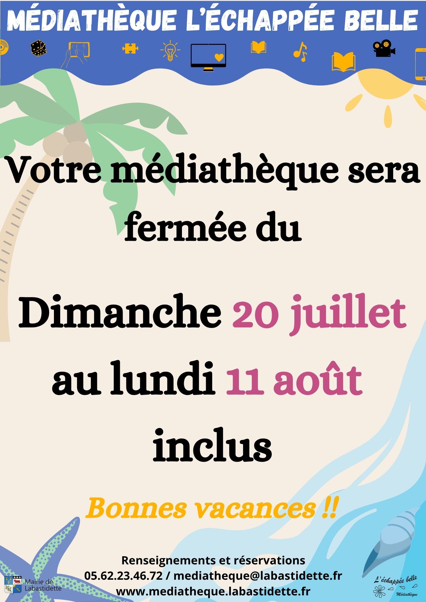 Fermeture médiathèque Noël 2024