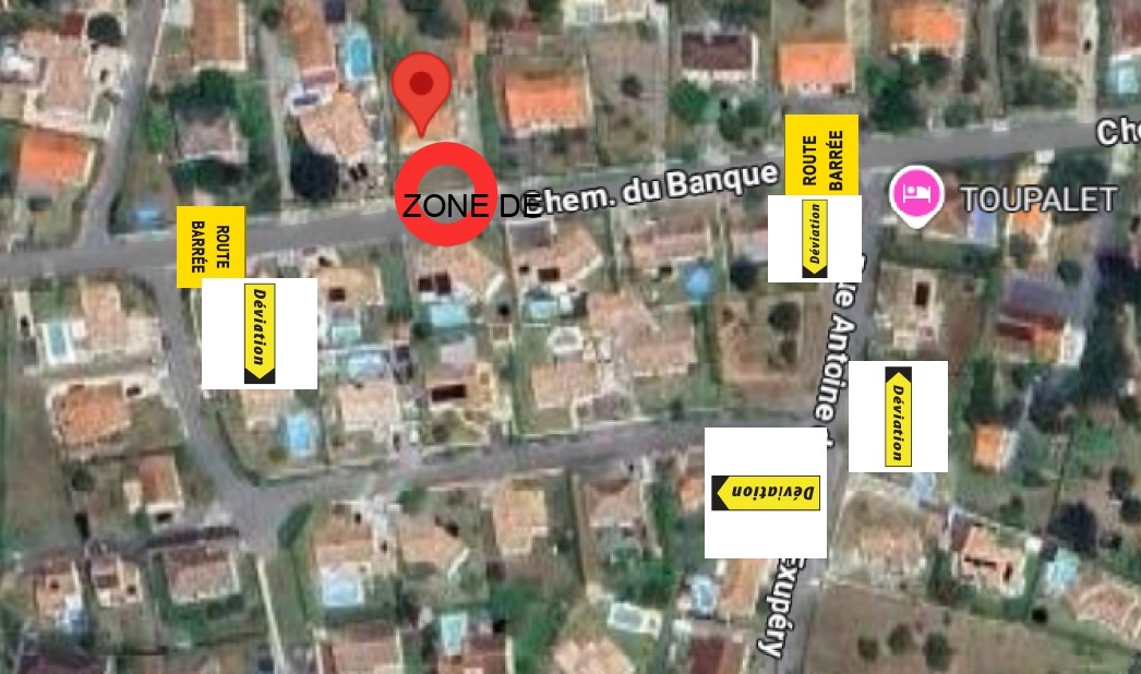 Route barrée 01/10 au 10/10 – Travaux au 19 Chemin du Banqué