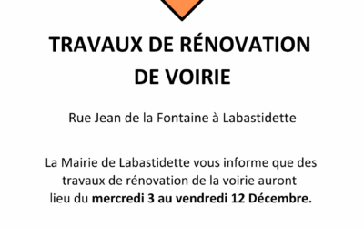 ⚠️ Information Travaux : Rénovation de voirie ⚠️