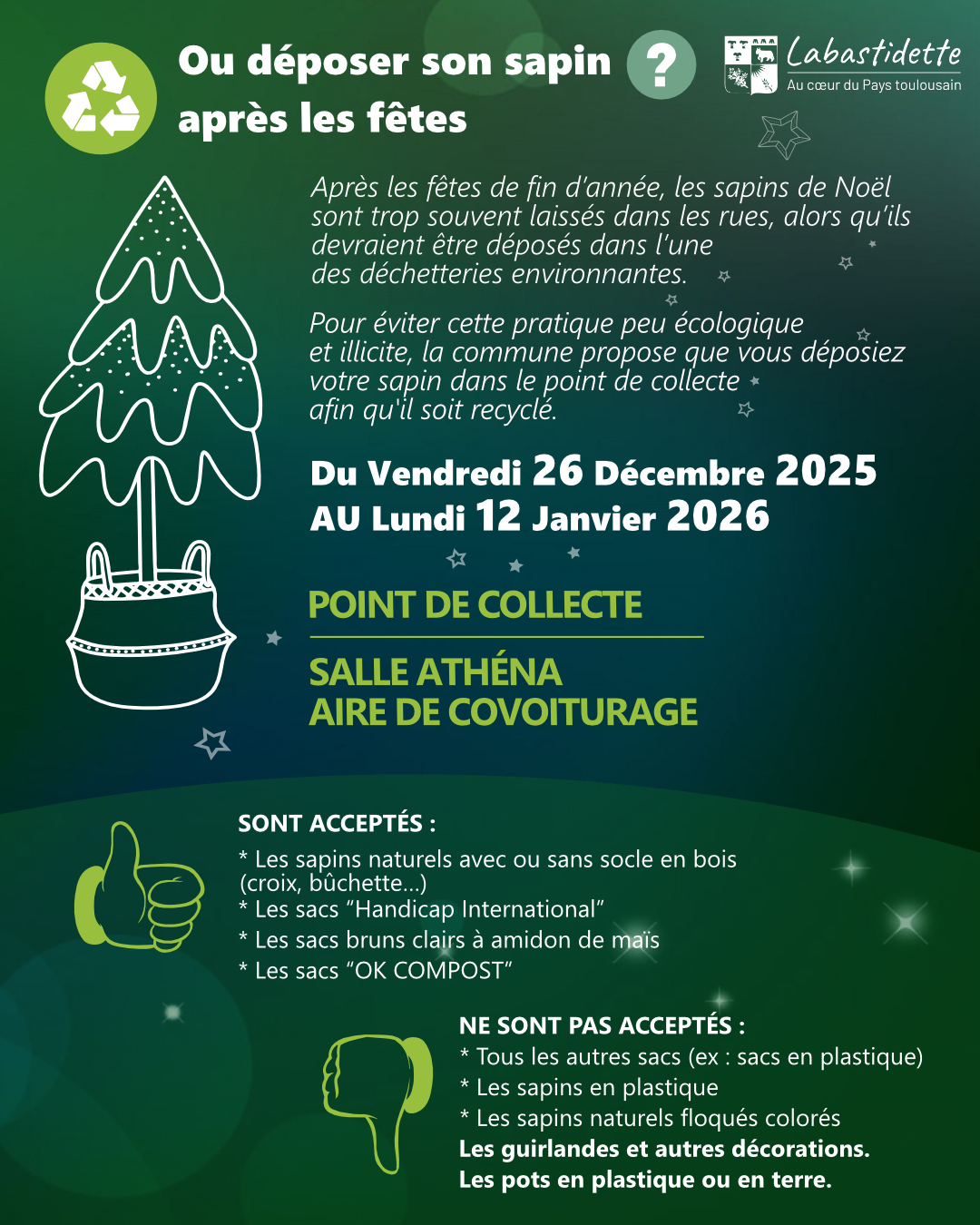 Points collecte sapins 2024