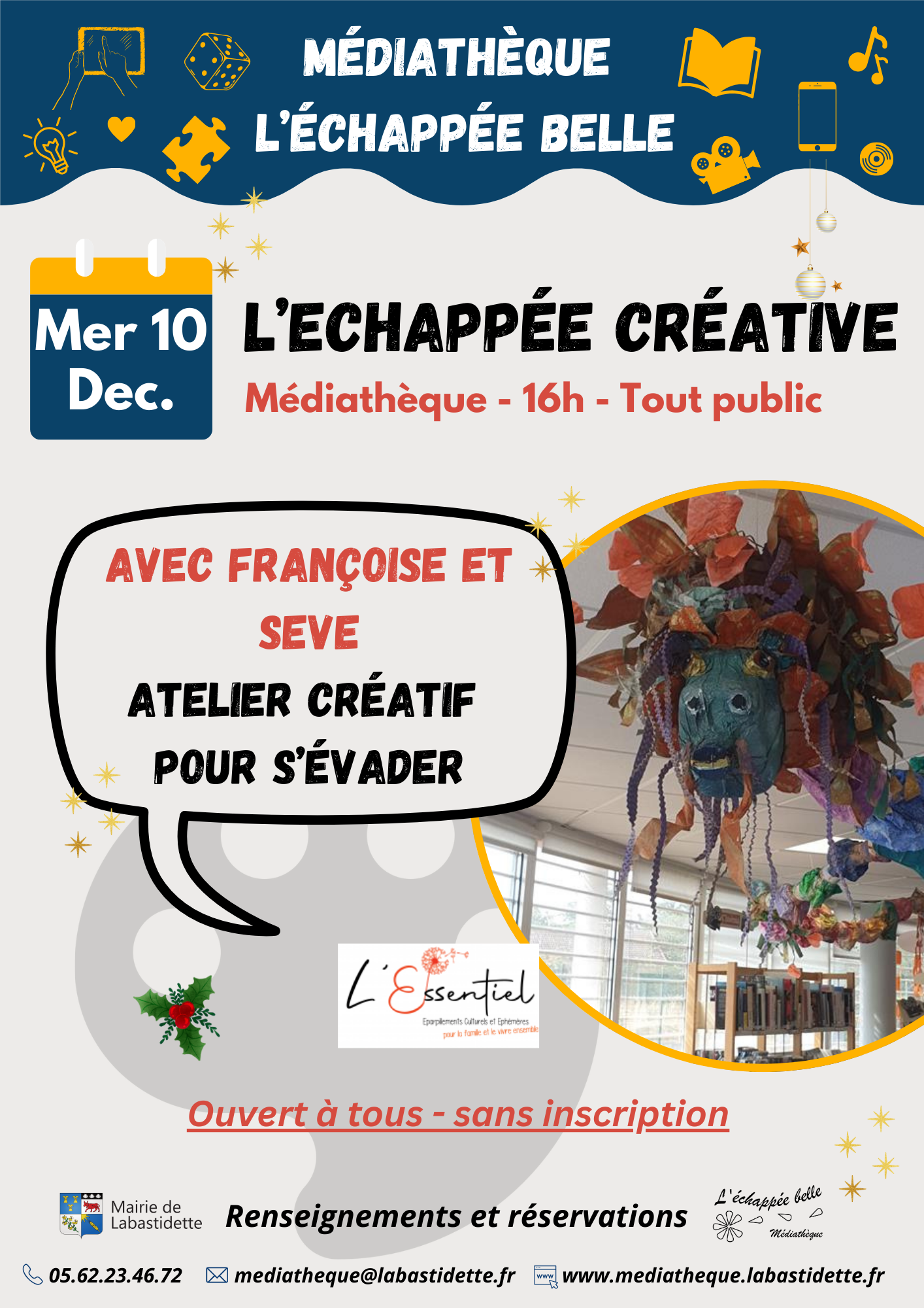 Séance cinéma à la médiathèque de Labastidette – projection de films pour toute la famille dans une ambiance conviviale.