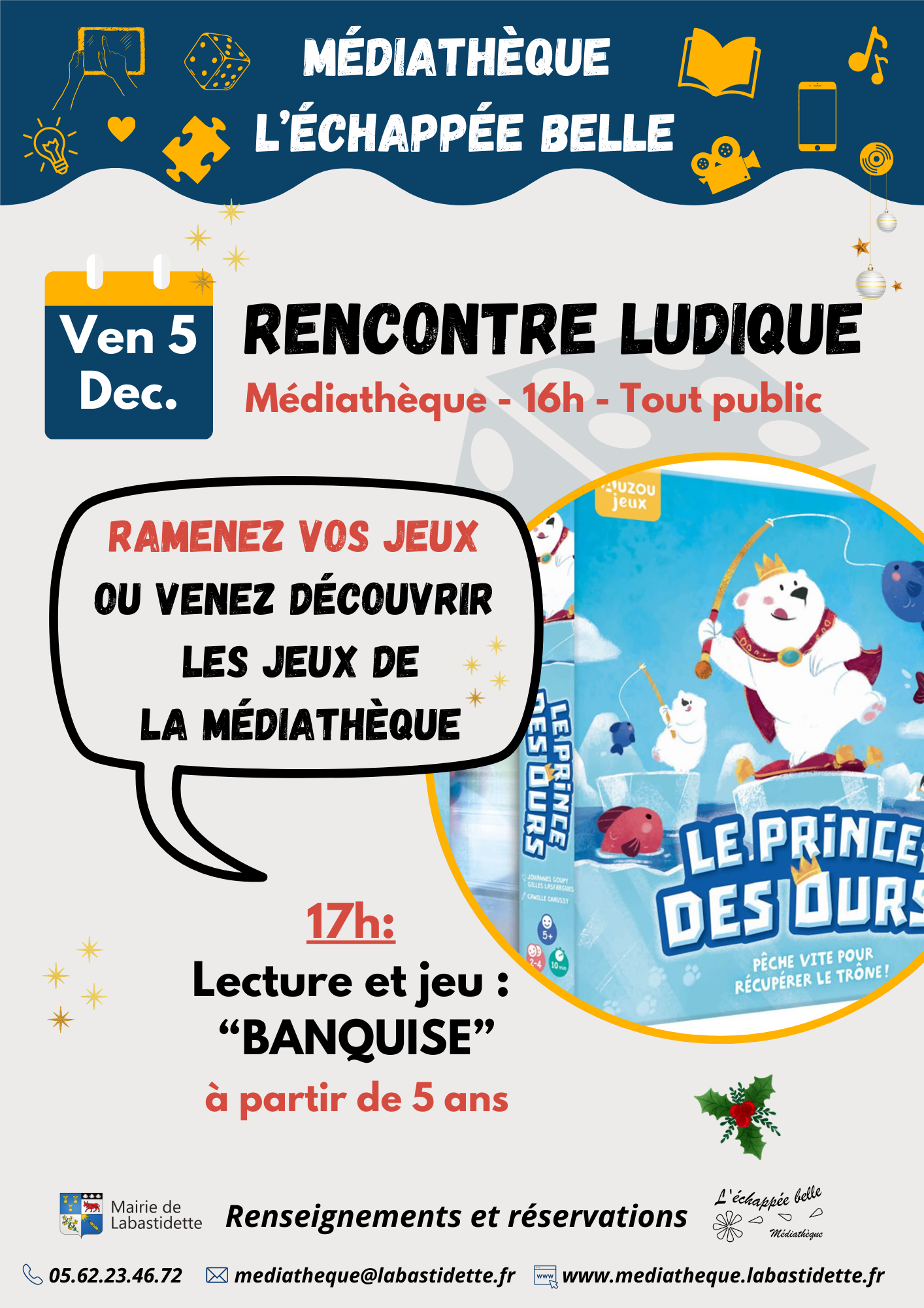 Séance cinéma à la médiathèque de Labastidette – projection de films pour toute la famille dans une ambiance conviviale.