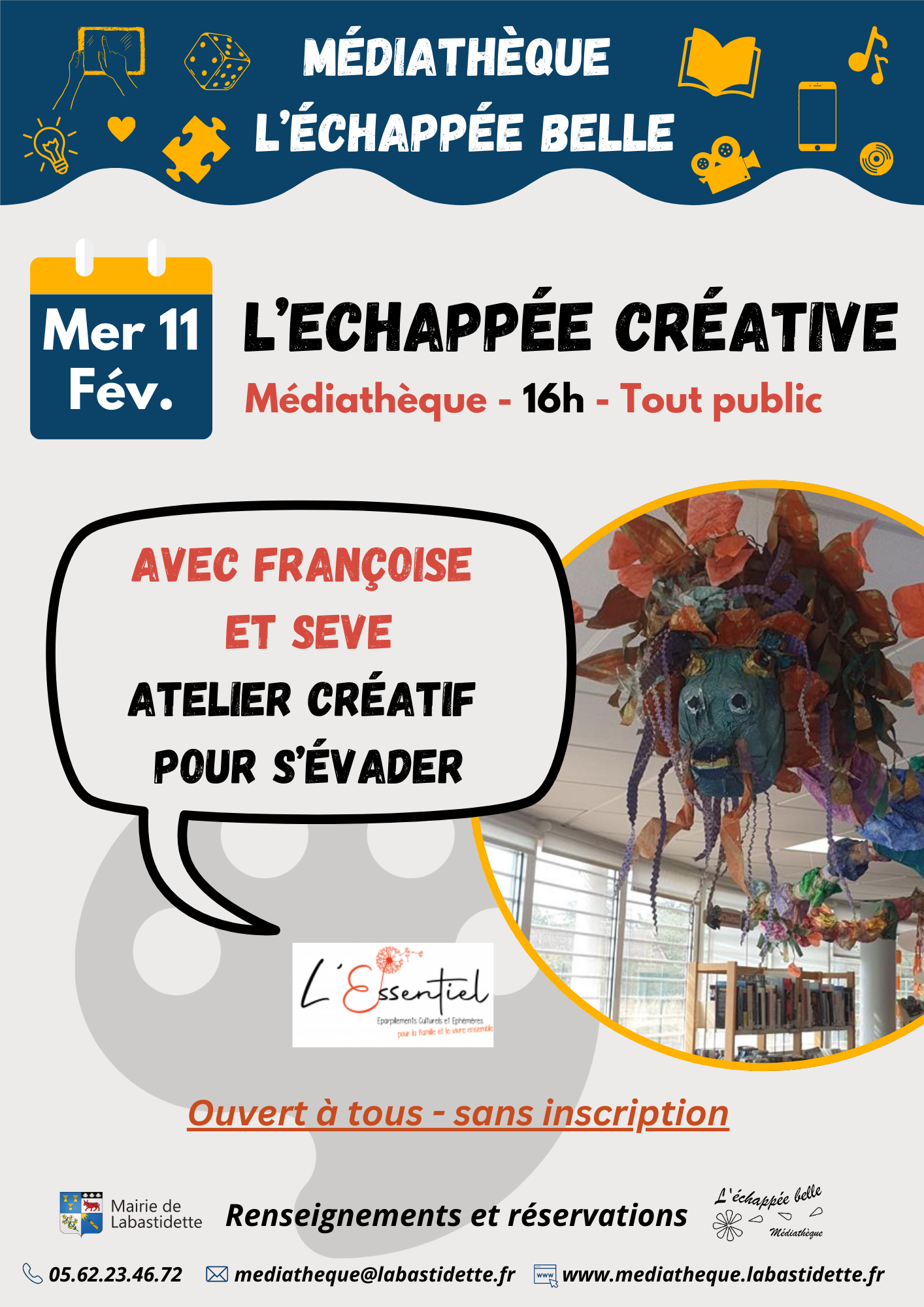 Séance cinéma à la médiathèque de Labastidette – projection de films pour toute la famille dans une ambiance conviviale.