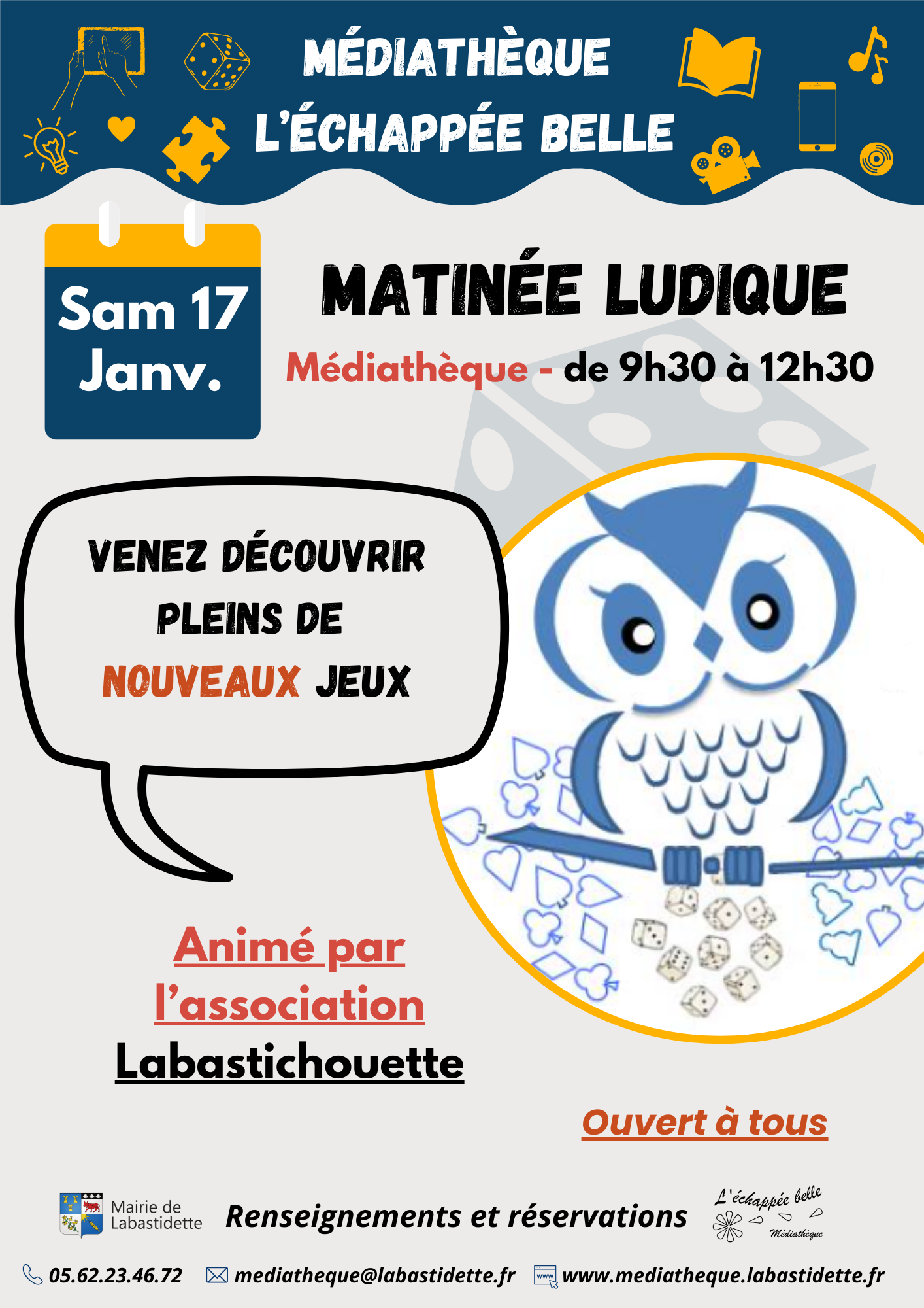 Séance cinéma à la médiathèque de Labastidette – projection de films pour toute la famille dans une ambiance conviviale.