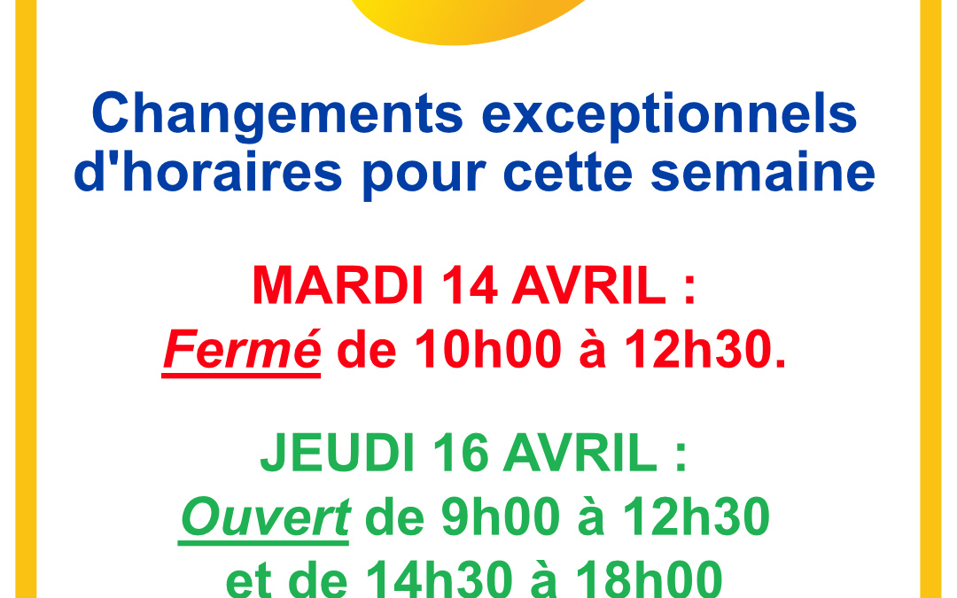 Agence Postale Communale – Modification exceptionnelle des horaires