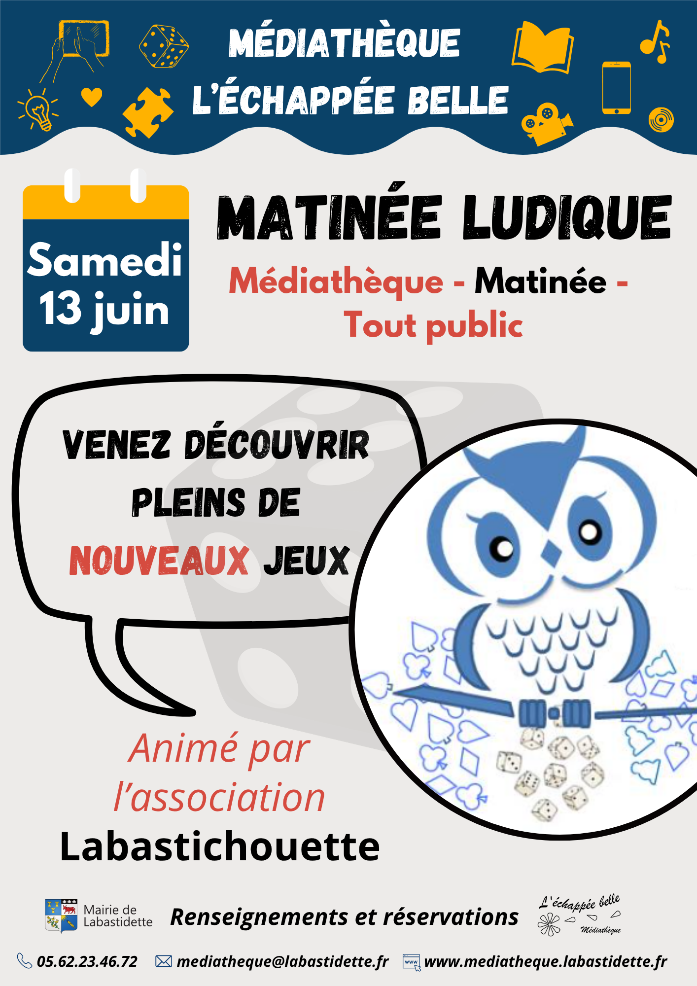 Séance cinéma à la médiathèque de Labastidette – projection de films pour toute la famille dans une ambiance conviviale.