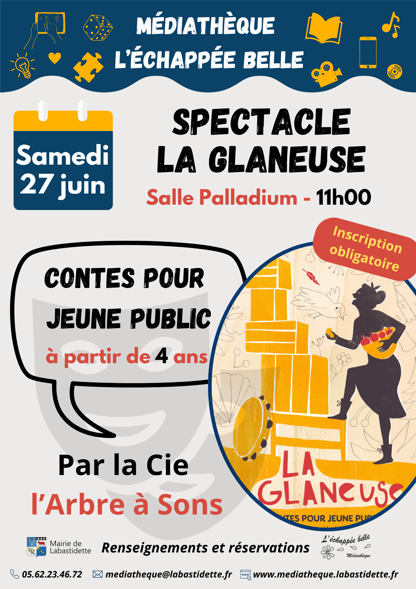 Séance cinéma à la médiathèque de Labastidette – projection de films pour toute la famille dans une ambiance conviviale.
