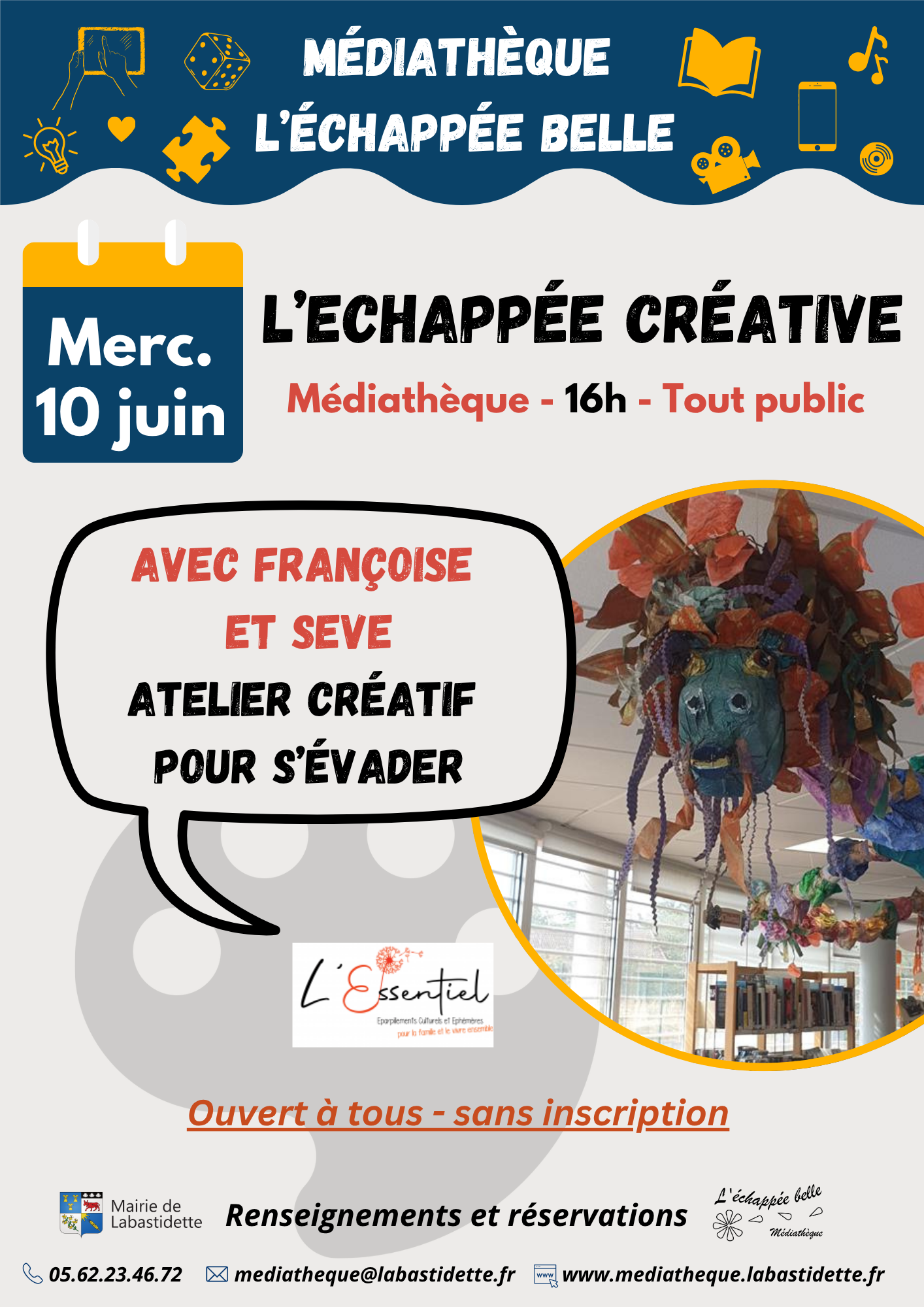 Séance cinéma à la médiathèque de Labastidette – projection de films pour toute la famille dans une ambiance conviviale.