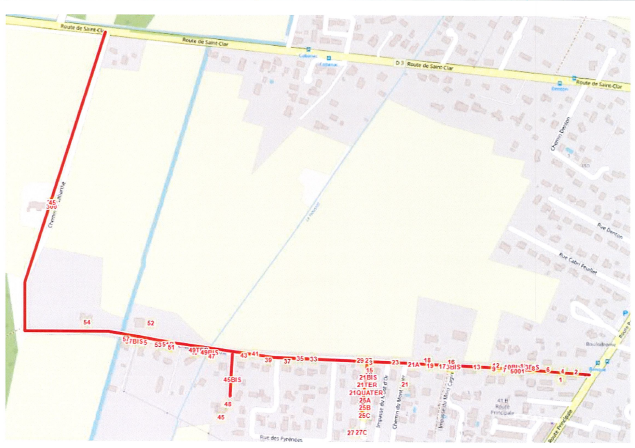 Fermeture travaux chemin du TAMBOURIN et chemin de LABARTHE