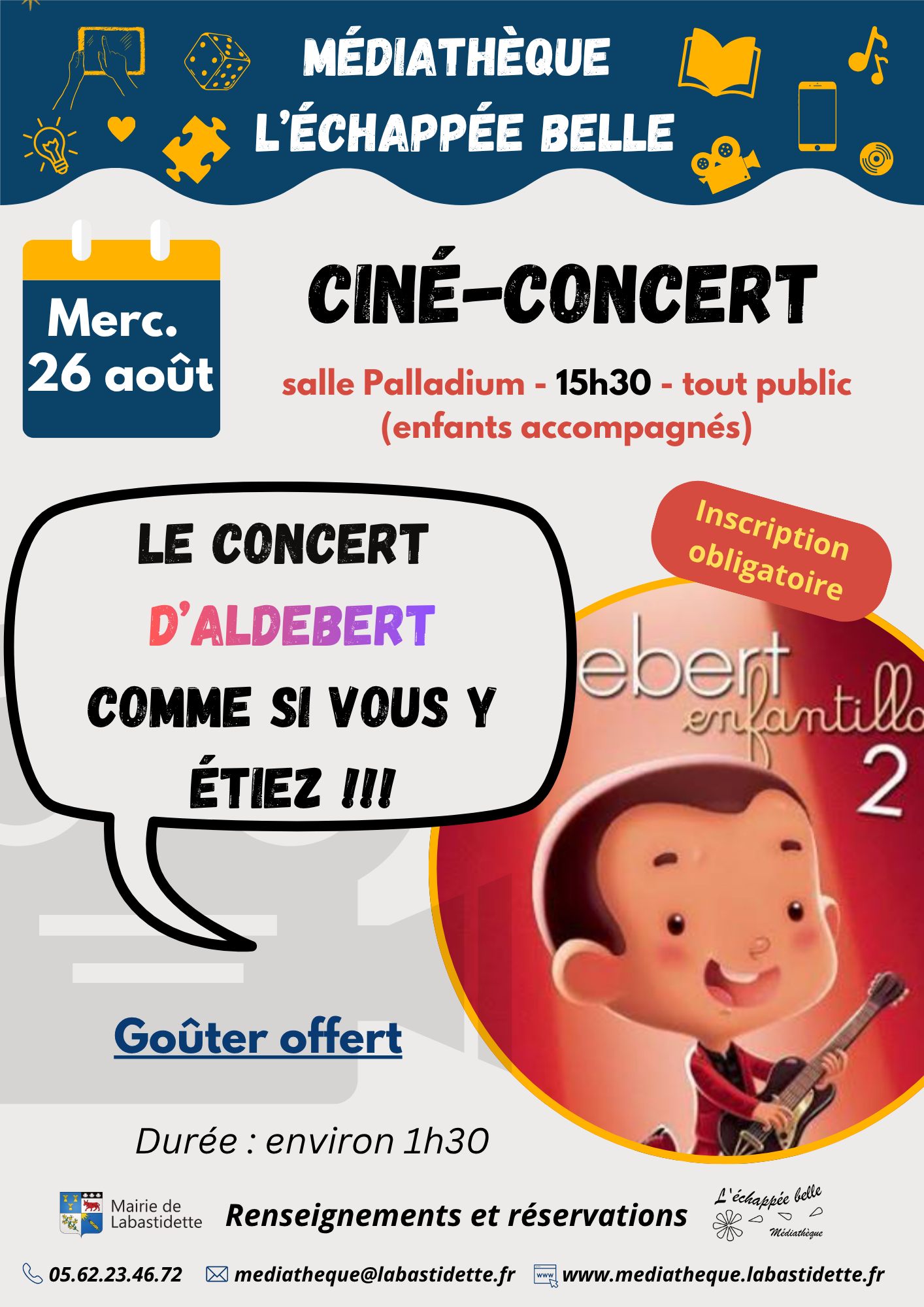 Cinema Interne Séance cinéma à la médiathèque de Labastidette – projection de films pour toute la famille dans une ambiance conviviale.