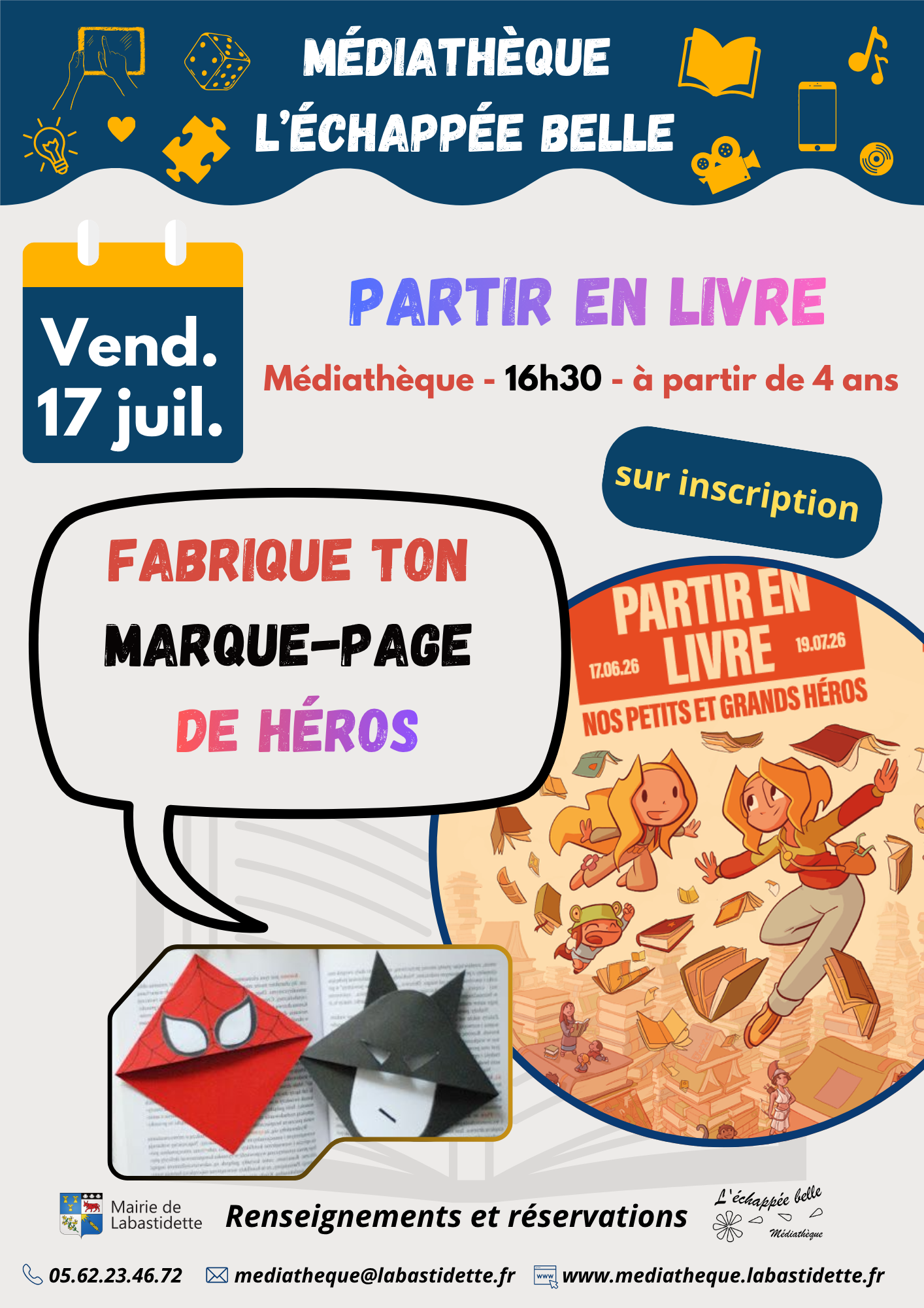 Partir en livre Séance cinéma à la médiathèque de Labastidette – projection de films pour toute la famille dans une ambiance conviviale.