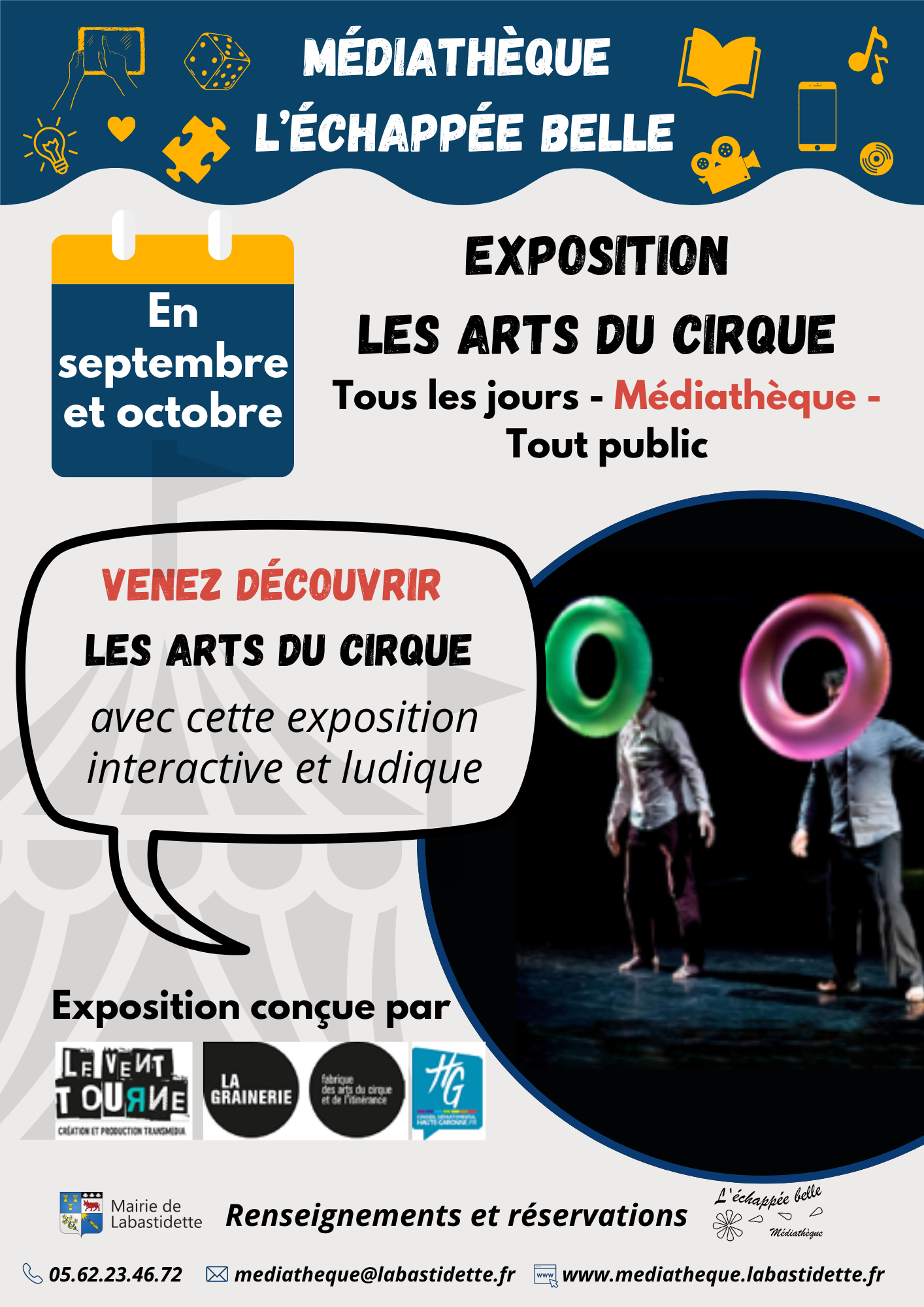 Expo Séance cinéma à la médiathèque de Labastidette – projection de films pour toute la famille dans une ambiance conviviale.